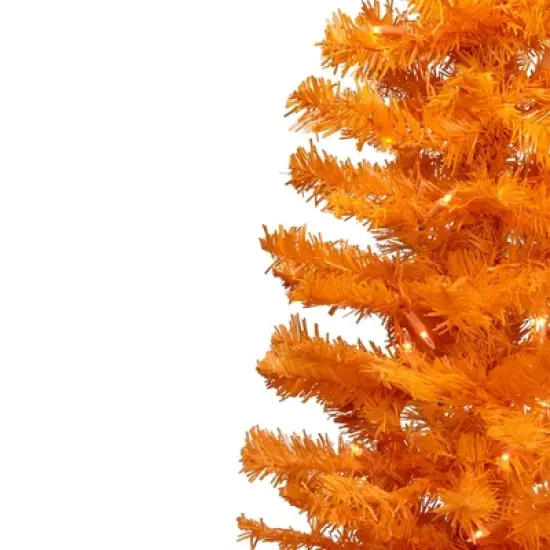 Northlight Pre-Lit Medium Artificial Pine Christmas Tree - 3' - Orange - Clear Lights image {2}