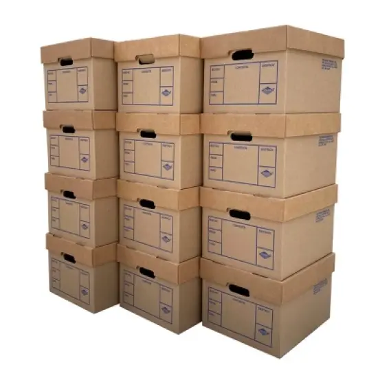 UBMOVE File Boxes 200# Strength, Small, 15 x 12 x 10 Inches, 12 Pack image {9}