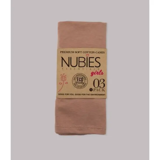 Nubies Essentials Girls' 3pk Cami - Light Brown  image {2}