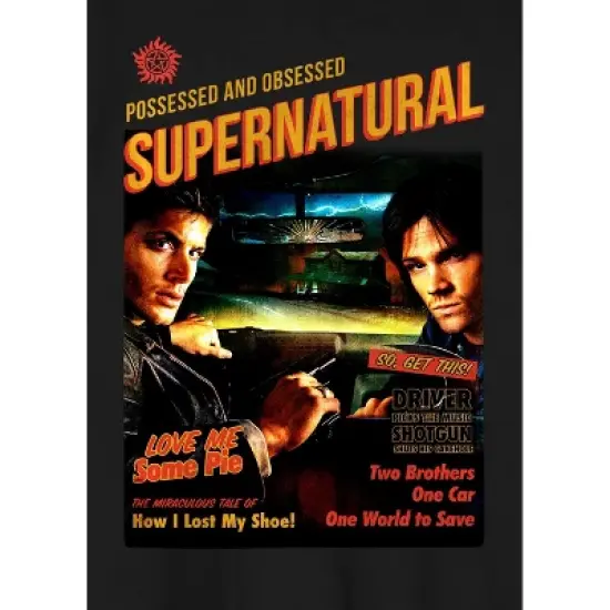 Supernatural End of the Road Tour Men's Black Short Sleeve Crew Neck Tee image {1}