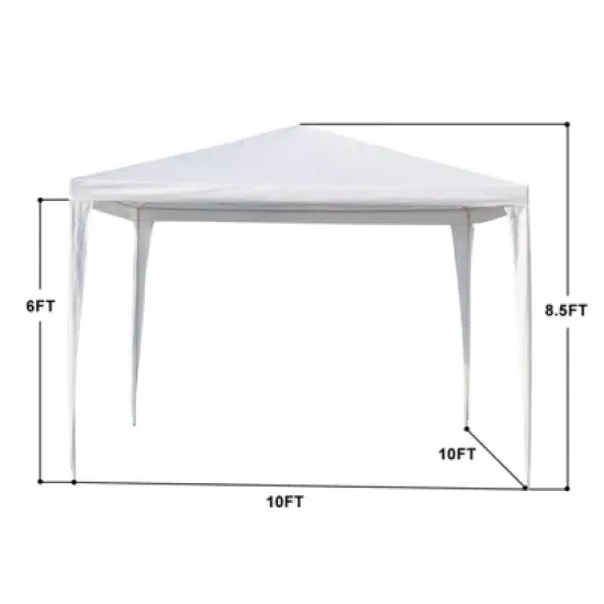 10 ft. x 10 ft. Gazebo Folding Waterproof Event Tent w/ 3 Sides Vent Easy Setup UV Protection Instant Canopy Outdoor Use image {7}