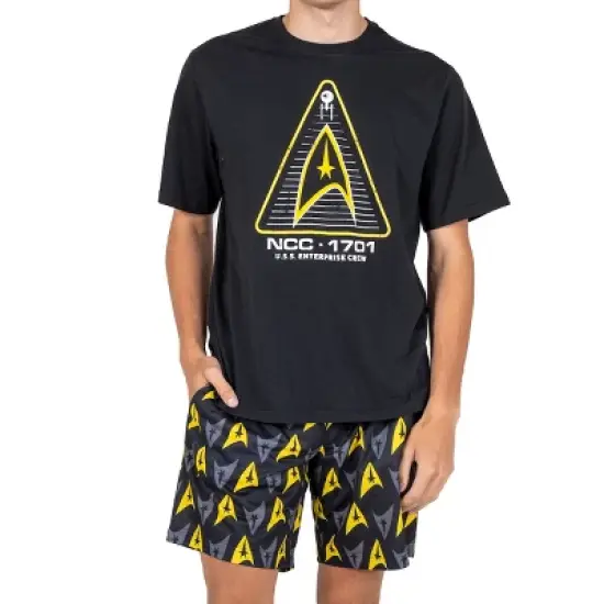 Star Trek U.S.S. Enterprise Crew Men's Crew Neck Short Sleeve Tee & Lounge Shorts Combo Set image {3}