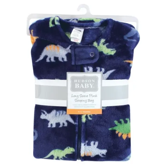 Hudson Baby Boy Plush Sleeping Bag, Sack, Blanket, Long-Sleeve Dinosaurs image {1}