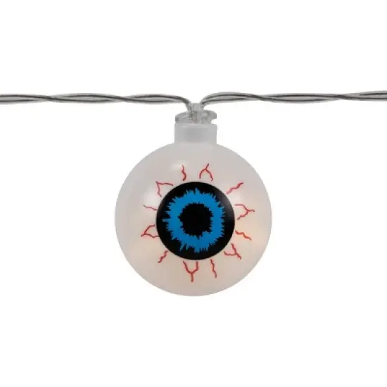Northlight LED Bloodshot Eyeball Halloween Lights - 4.5' Clear Wire - Warm White Lights - 10ct image {4}