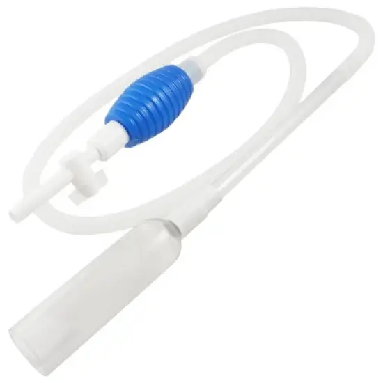 Unique Bargains Plastic Aquarium Manual Squeeze Water Changer Pump 73.8" Length White Blue image {3}