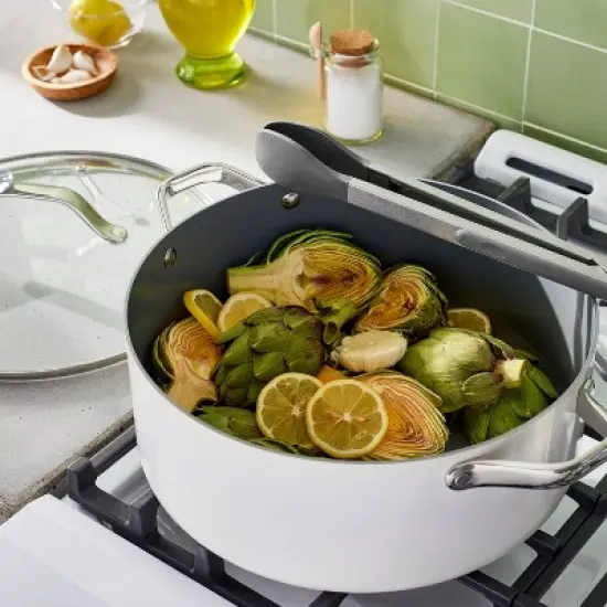 12" Stainless Steel Tong with Silicone Tip Dark Gray - Figmint&trade;: Dishwasher-Safe Cooking Tool, 13.52" Length image {1}