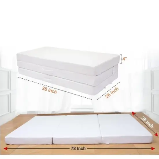 Cheer Collection 4" Tri-Fold Mattress with Soft Rayon from Bamboo Washable Cover image {1}