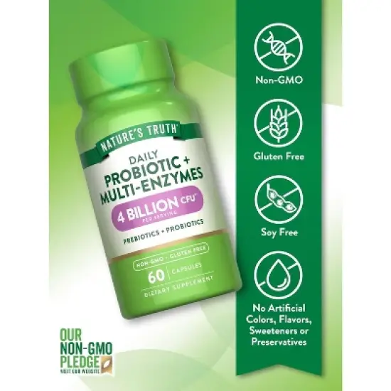 Nature's Truth Probiotics with Enzymes | 60 Capsules image {2}