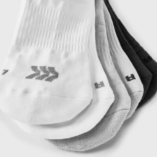 Women's 3pk Mesh Striped No Show Tab Socks - All In Motion&trade; White/Light Gray/Dark Gray 4-10: Arch Support, Cushioned image {2}