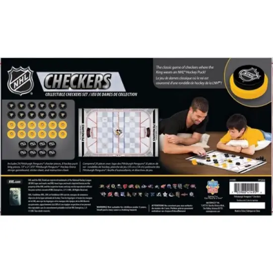 MasterPieces Officially licensed NHL Pittsburgh Penguins Checkers Board Game for Families and Kids ages 6 and Up image {3}