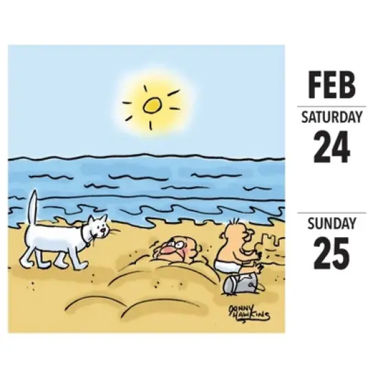 Willow Creek Press 2024 Daily Desk Calendar 5.2"x6.2" Cat Cartoon-A-Day by Jonny Hawkins image {2}