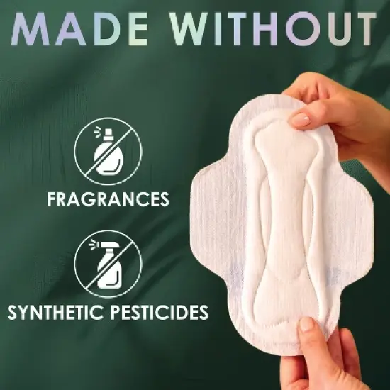 L Organic Cotton Top Layer Ultra Thin Pads - Super Absorbency- 96ct image {3}