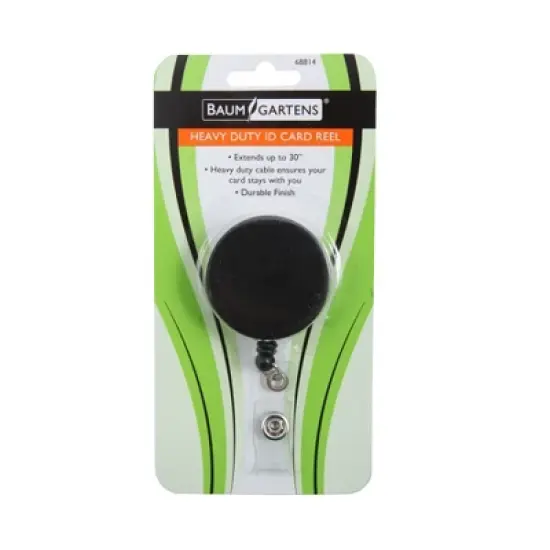 SICURIX Heavy Duty Round ID Badge Reel with Belt Clip, Black, Pack of 3 image {1}