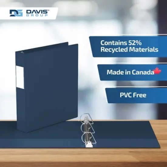 Davis Group 6pk 1.5" Premium Economy Round Ring Binders Navy Blue: 1.5 Inch D-Ring, Hard Cover, 350 Sheet Capacity image {6}