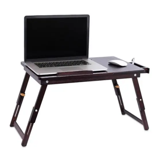 BirdRock Home Bamboo Laptop Lap Tray with Adjustable Legs - Walnut image {5}