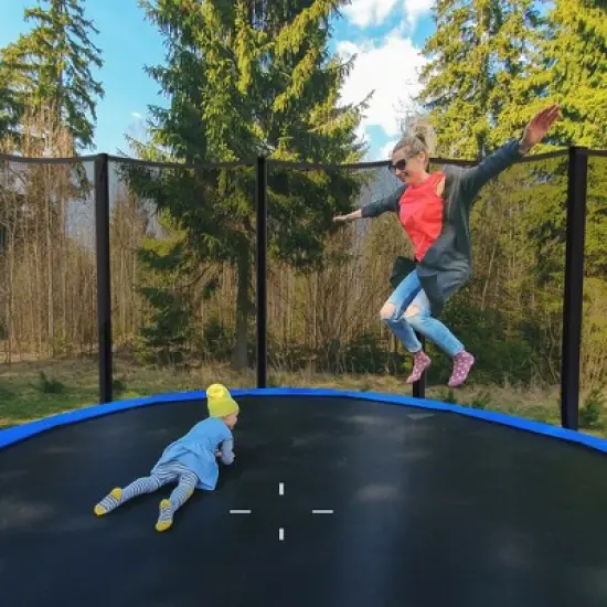 Costway 8/10/12/14/15/16 FT Outdoor Trampoline Bounce Combo W/Safety Closure Net Ladder image {3}