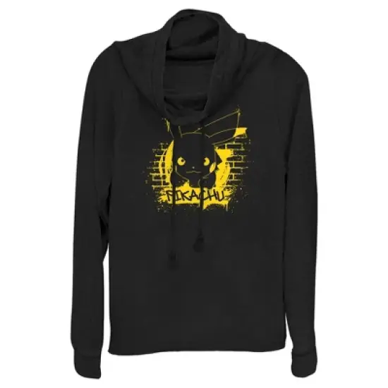 Junior's Pokemon Pikachu Mural Cowl Neck Sweatshirt image {3}