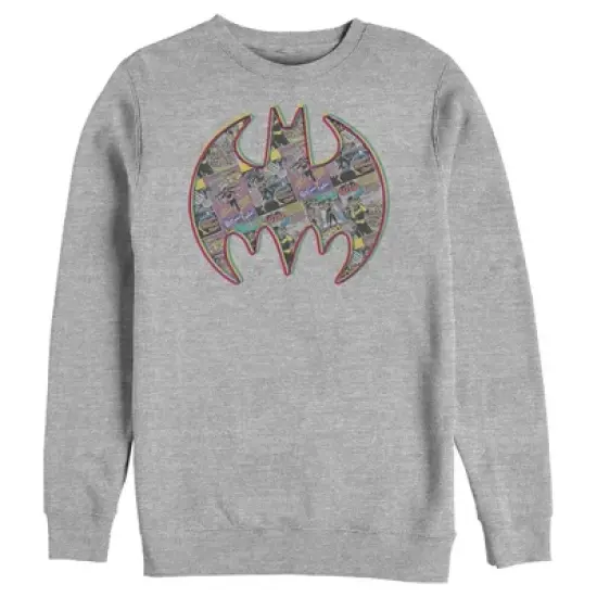 Men's Batman Shield Logo Comic Panel Sweatshirt image {2}
