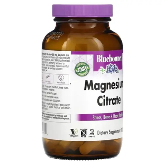 Bluebonnet Nutrition Magnesium Citrate, 120 Caplets (200 mg per Caplet) image {3}