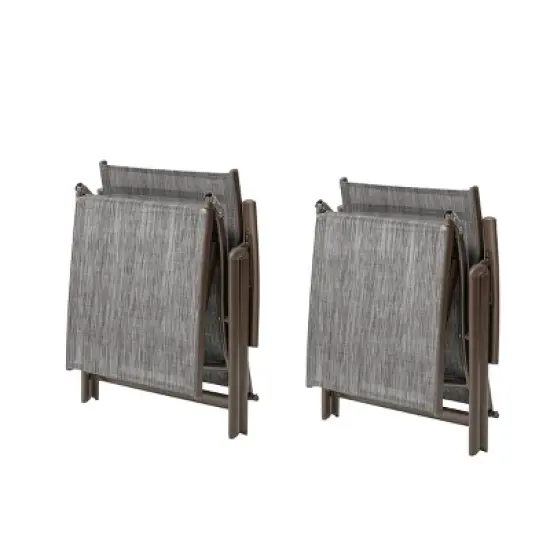 2pc Outdoor Aluminum Adjustable Chaise Lounges - Crestlive Products image {2}