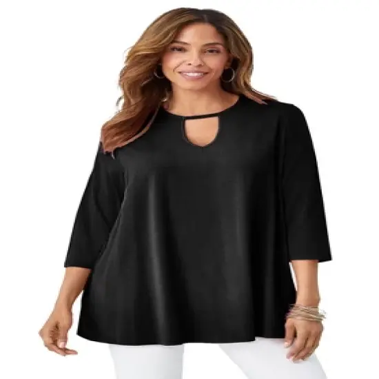 Jessica London Women&rsquo;s Plus Size Keyhole Swing Tunic image {2}