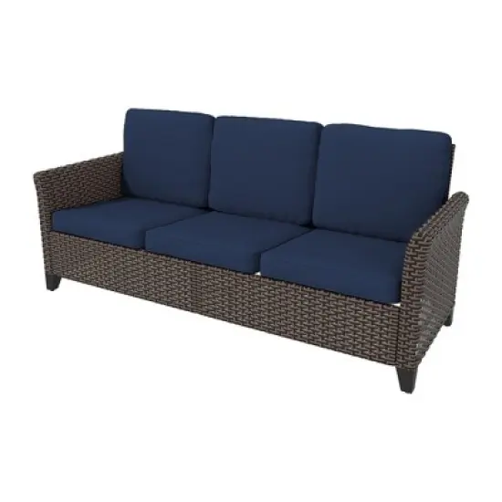 YARDSIGHT All-Weather Wicker 3-Seat Sofa: Curved Back, Washable Cushions &uml;C Perfect for Porch, Deck, and Small Garden Seating image {10}