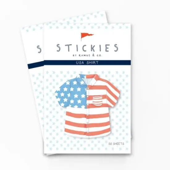 USA Shirt 3" x 3" 50-Sheet Sticky Notes (2-Pack) & USA Shirt Greeting Card Combo by Ramus & Co image {1}