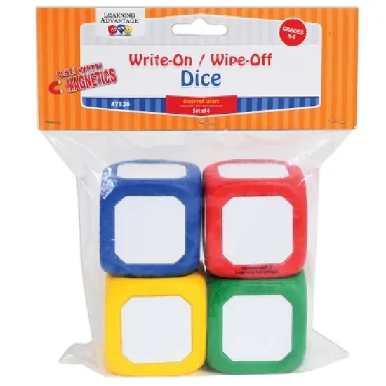 Learning Advantage Write-On Wipe-Off Dice, 2", Set of 4 image {2}
