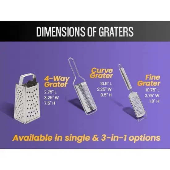 YBM Home Stainless Steel Curve Grater with Handle (1179) image {4}