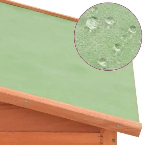 'vidaXL Large Wooden Chicken Coop with Nest Box - Solid Fir Wood and Galvanized Steel Poultry Cage with Raised Sleeping Area and Spacious Run image {4}