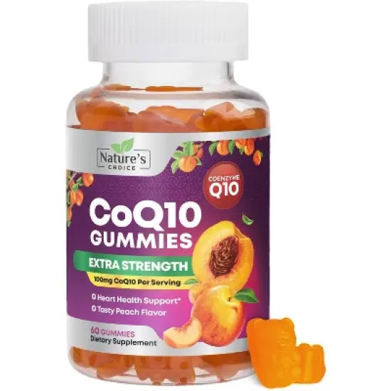 CoQ10 100mg Gummies, 3X Better Absorption, Antioxidant Heart Health Support & Energy Production, Ultra Coenzyme Q10 - 60 Gummies By Nature's Choice image {9}