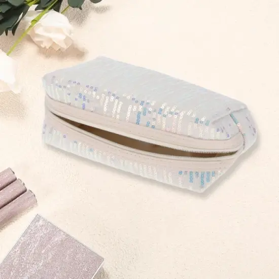 Unique Bargains Women Durable Fashionable Sequin Makeup Bag 1 Pc image {1}