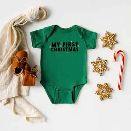The Juniper Shop My First Christmas Stars Baby Bodysuit image {1}