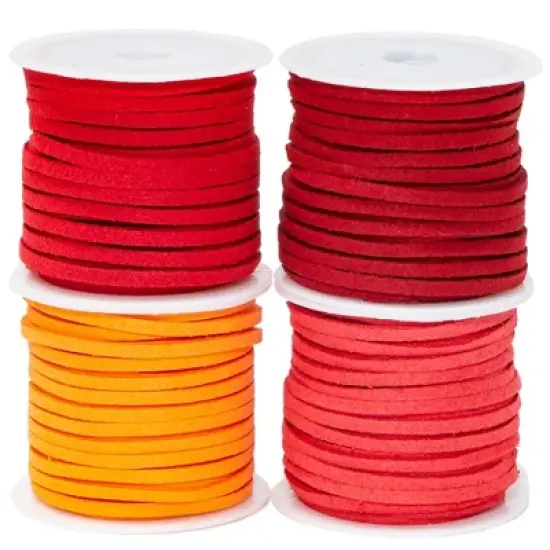 Bright Creations 30 Spools of Faux Leather Laces for Crafts, 2.5mm Vegan Suede Cord for Beading, DIY Crafts, 165 Yards (30 Colors) image {7}