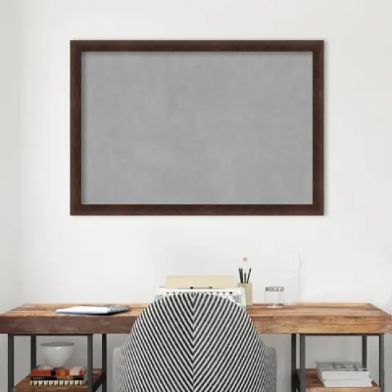 39"x27" Narrow Framed Magnetic Board Warm Walnut - Amanti Art: Metal Wall Mount, Office Decor, No Choking Hazard image {8}