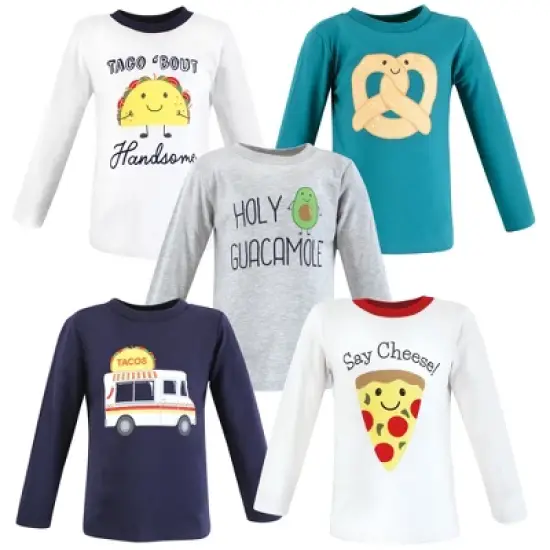Hudson Baby Infant and Toddler Boy Long Sleeve T-Shirts, Fun Food image {12}