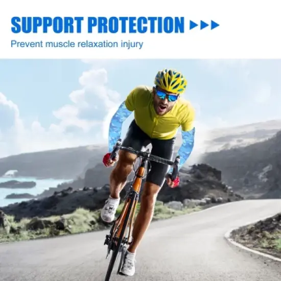 Unique Bargains Basketball Sports Camouflage Cooling Arm Elbow Compression Sleeve Light Blue 1 Pair image {5}