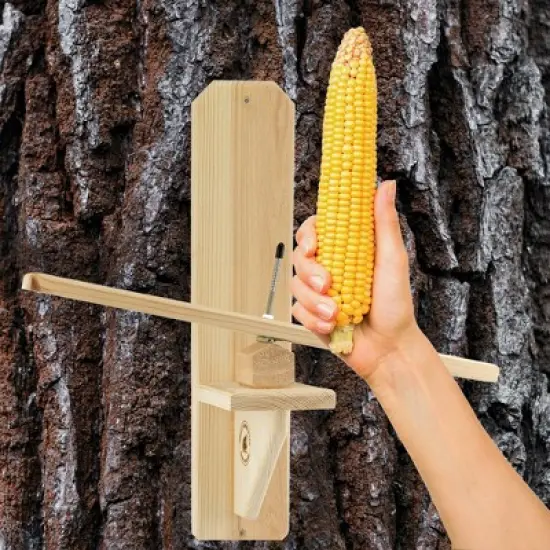Uncle Dunkels Teeter Totter Squirrel Feeder; Rustic Handmade Squirrel Corn Cob Seesaw image {4}