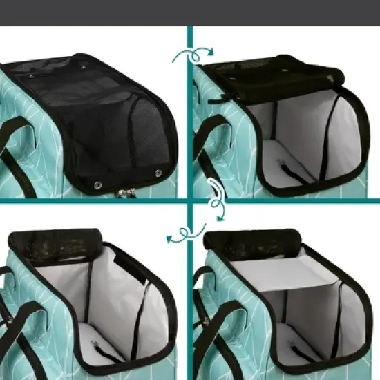 PetAmi Small Dog Purse Carrier, Soft Portable Pet Puppy Cat Travel Handbag Tote, Airline Approved Breathable Pockets Fleece Bed image {4}