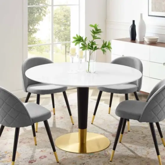 Zinque Round Wood Dining Table - Modway image {4}