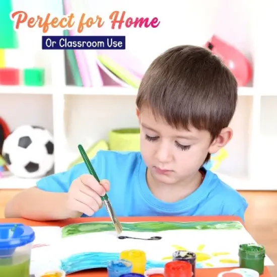 4E's Novelty 12Pcs Kids Paint Brushes, Thick Paint Tools for Kids for Arts and Crafts image {3}