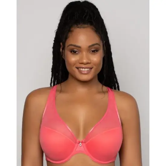 Curvy Couture Women's Sheer Mesh Plunge T-shirt Bra image {19}
