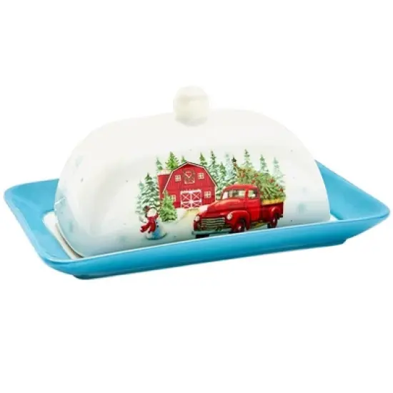 The Lakeside Collection Winter in the Country Tabletop Collection - Butter Dish image {2}