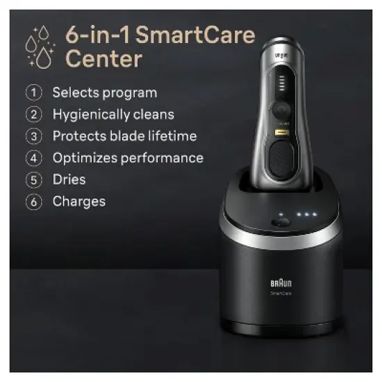 Braun Series 9-9567cc Rechargeable Wet & Dry Shaver + SmartCare Center image {5}