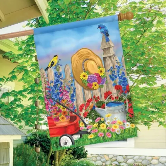 Green Thumb Spring House Flag Floral Gardening 28" x 40" Briarwood Lane image {2}