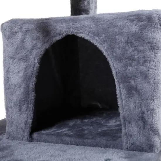 Multipet Double-layer cat Tree with cat house and ladder image {1}