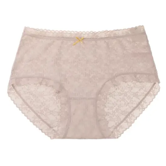 Agnes Orinda Women's Lace Trim High Rise Solid Brief Stretchy Rib Underwear image {7}