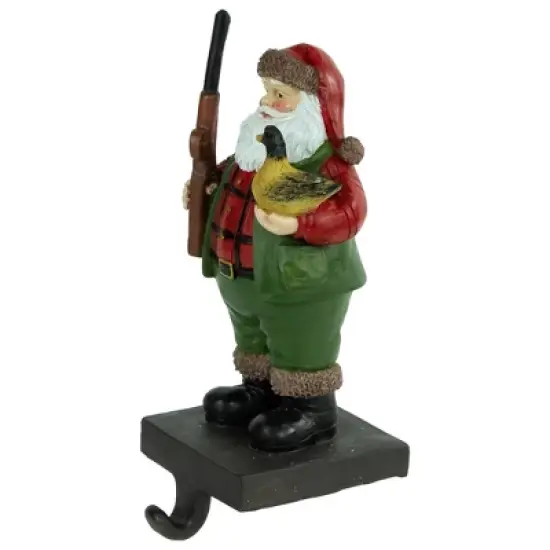 Northlight 8.5" Hunter Santa with Duck Christmas Stocking Holder image {2}