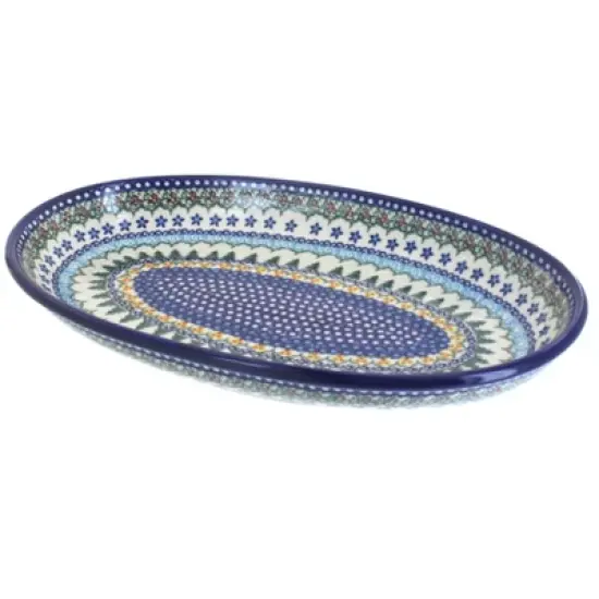 Blue Rose Polish Pottery 104 Vena Oval Platter image {9}