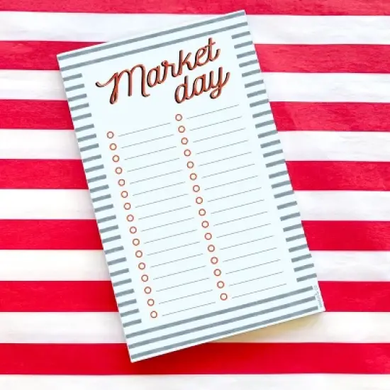 Market Day Stripes 5" x 8" Lined Notepad by Ramus & Co (50 Heavyweight Tear-Off Sheets) image {1}